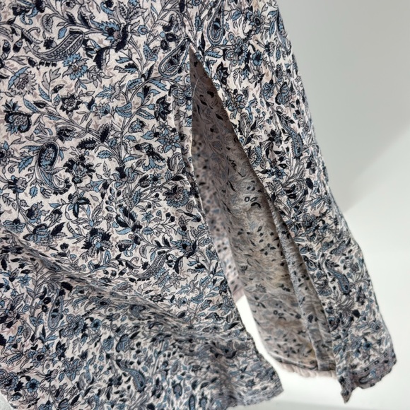 Fashion Fuse blue and white ditzy print cotton spaghetti strap maxi slip dress - Picture 11 of 14